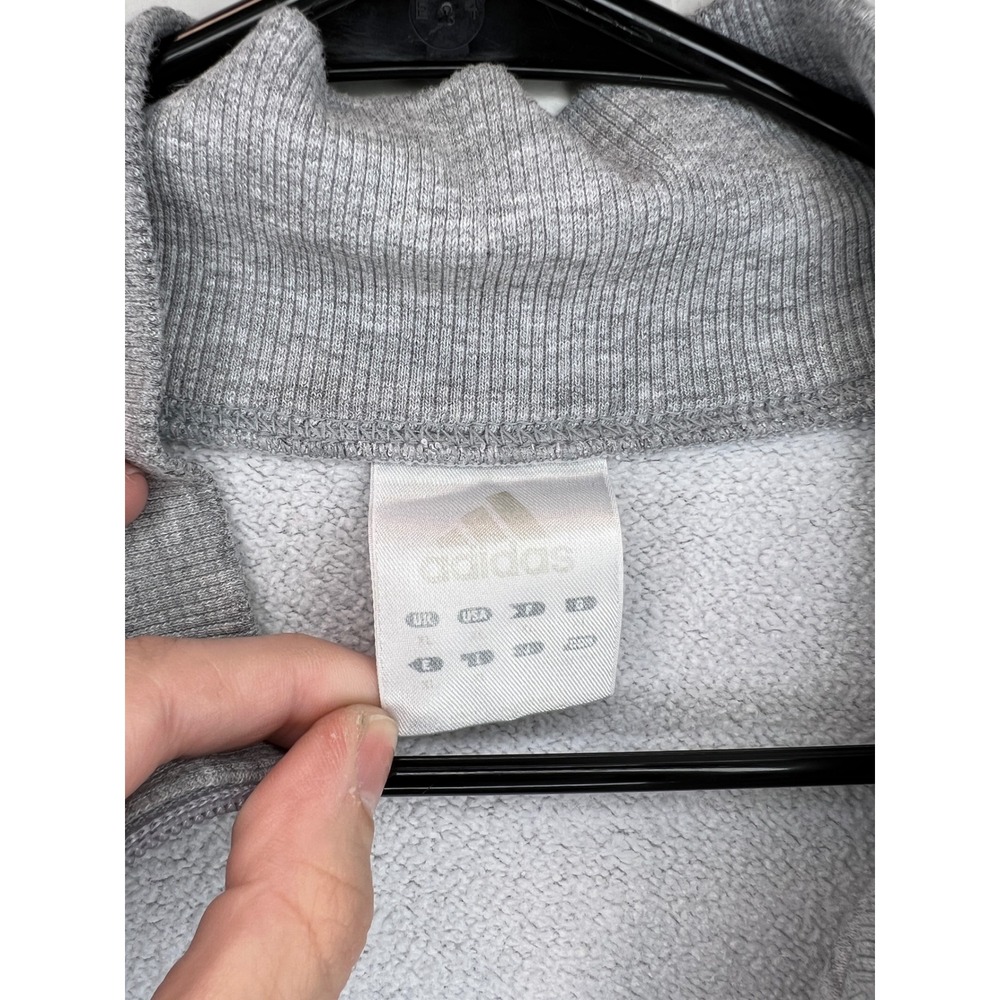 Adidas Womens‎ Sweater Jacket Size Heather Gray Full Zip 2003 Y2K - Picture 4 of 11